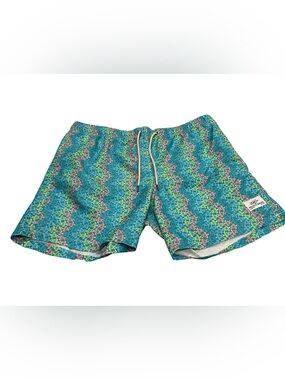Beach Bros Ombre Turtle Coral UPF Psychedelic Swim Suit Trunks Size XXL Mens